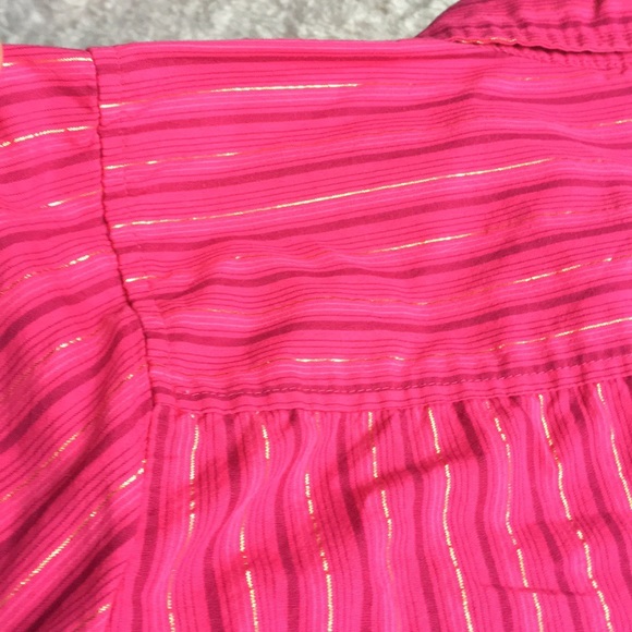 6/$20Basic Editions pink gold stripebutton up sz L - Picture 8 of 8